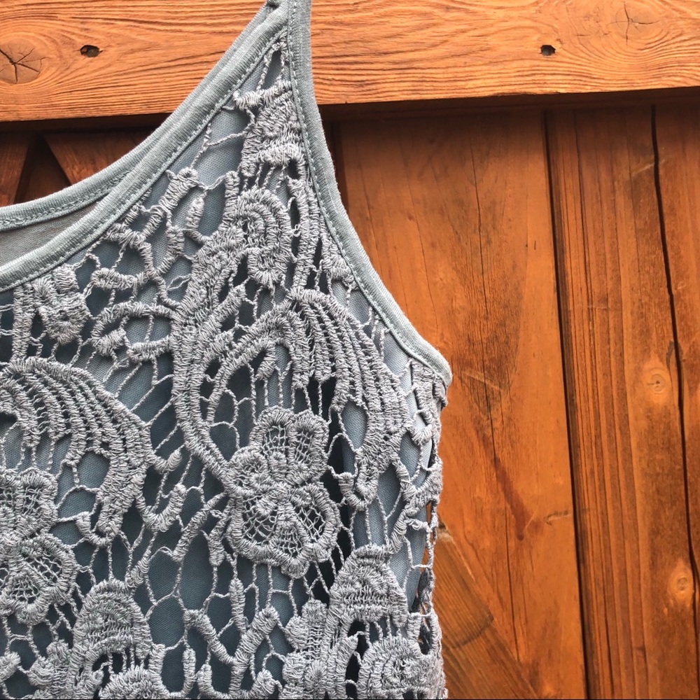 Pale Blue Crochet Tank - Picture 3 of 4